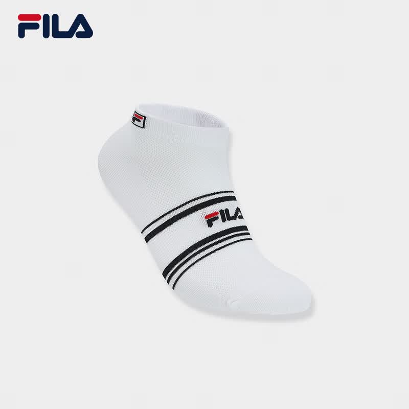 FILA 斐乐官方男袜低腰袜2025秋运动袜时尚简约舒适袜子短袜 标准白-WT XS