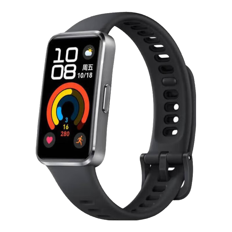華為（HUAWEI）手環(huán)10NFC版智能運動兩周續(xù)航心率睡眠血氧監(jiān)測游泳男女朋友防水成人鋁合金 羽砂黑 NFC版