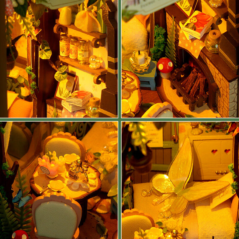 巧之匠diy手工礼物书立拼装拼图立体3d模型成人积木益智玩具木质摆件 花仙子日记+工具+LED灯【立体书立】