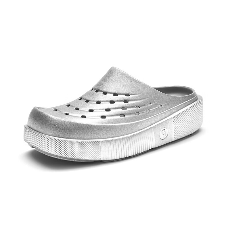 共迹gongji【敖瑞鹏同款】2025夏季新款防滑拖鞋厚底洞洞鞋增高男士凉鞋女鞋 银色 34-35