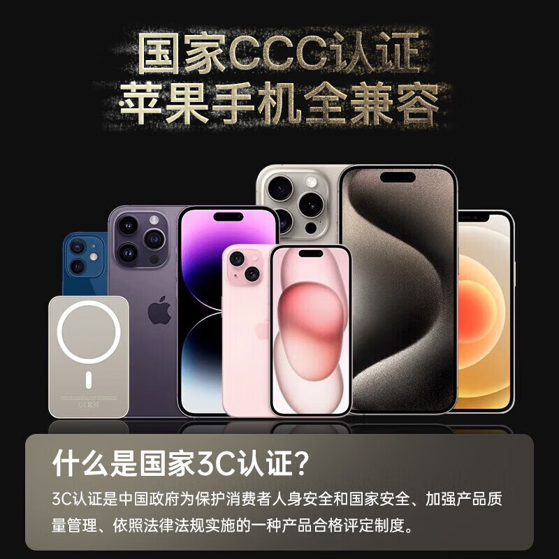 e+e 国家3C认证【新升级丨可上飞机】MagSafe磁吸充电宝移动电源超级快充超薄便携无线小米苹果iphone 钛金色-30000M 原版1:1丨双向快充丨可上飞机