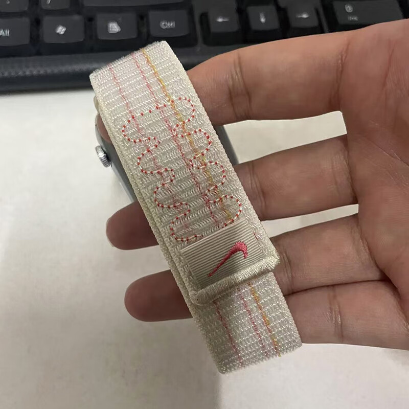 适用苹果手表表带耐克iwatchs11 10尼龙回环applewatch987Ultra腕带运动舒适透气时尚腕带 【NK黑配蓝色】同款 【42mm】适用Apple Watch10/11