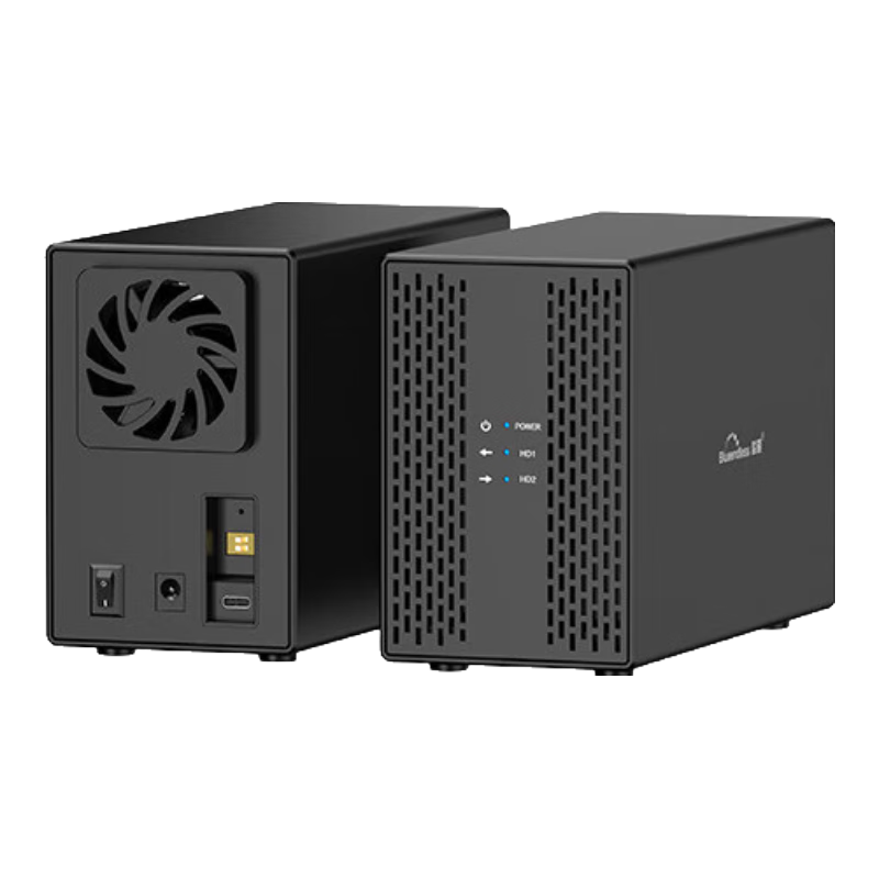 藍(lán)碩3.5寸移動盒USB3.0雙盤位RAID柜SATA臺式機磁盤陣列盒 【雙盤陣列】國標(biāo)美規(guī)