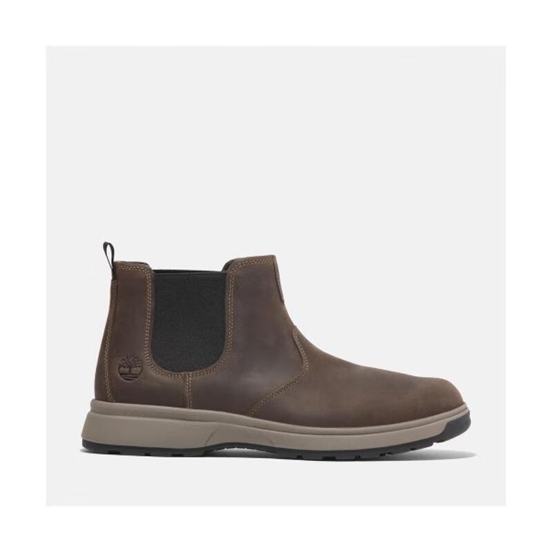 添柏嵐（Timberland）男士時(shí)尚靴優(yōu)質(zhì)皮革中筒切爾西靴潮流舒適休閑靴 Dark Brown 44