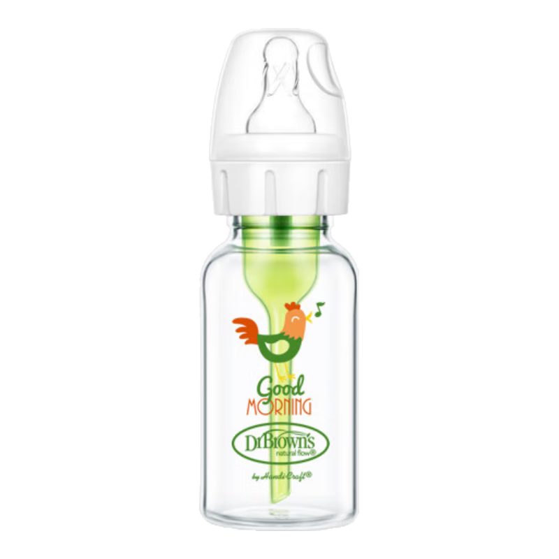 布朗博士奶瓶玻璃標(biāo)口新生兒防脹氣玻璃奶瓶嬰兒奶瓶120ml/240ml超輕兒童 0-3個月 120ml 標(biāo)口【適合】