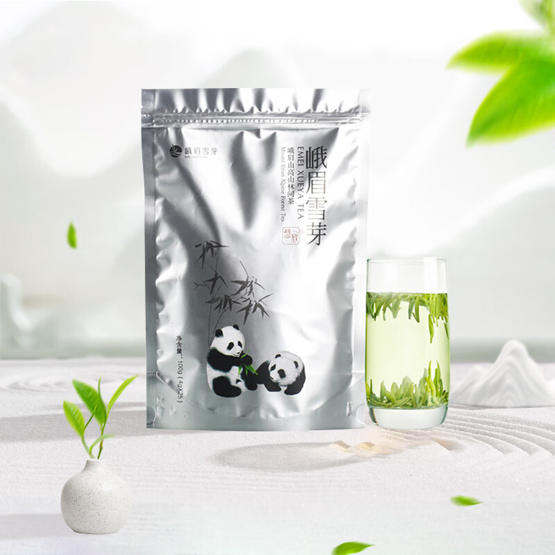 峨眉雪芽春茶慧欣100g明前綠茶芽茶雀舌春茶濃香自飲散裝茶葉