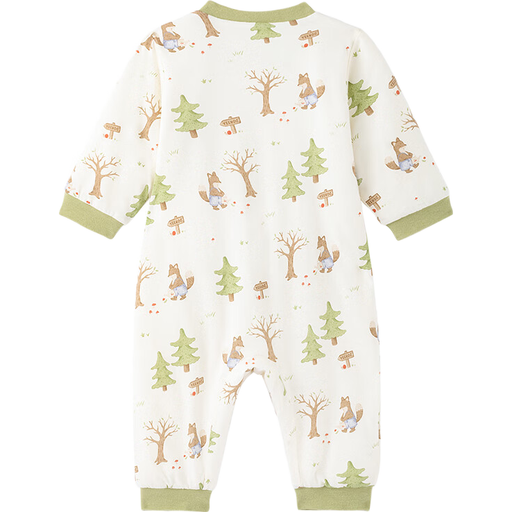 英氏（YEEHOO）夾棉連體衣動態(tài)恒溫嬰兒衣服秋冬保暖新生兒衣服精梳棉寶寶爬服