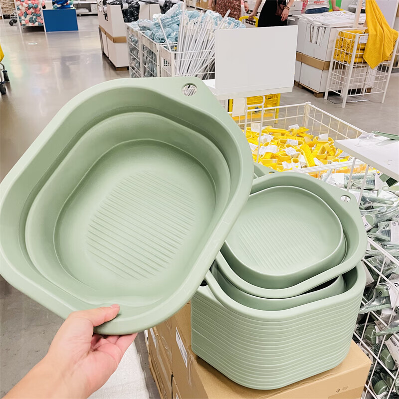 宜家正品宜家國內(nèi)代購清洗用盆可折疊27厘米臉盆黃色 可折疊/綠色，10 公升