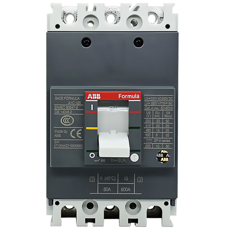 ABB三相空氣開關塑殼斷路器A1C125 TMF32A 40A 50A 63A100A FF 3P A1C125 TMF80/800 FF 3P