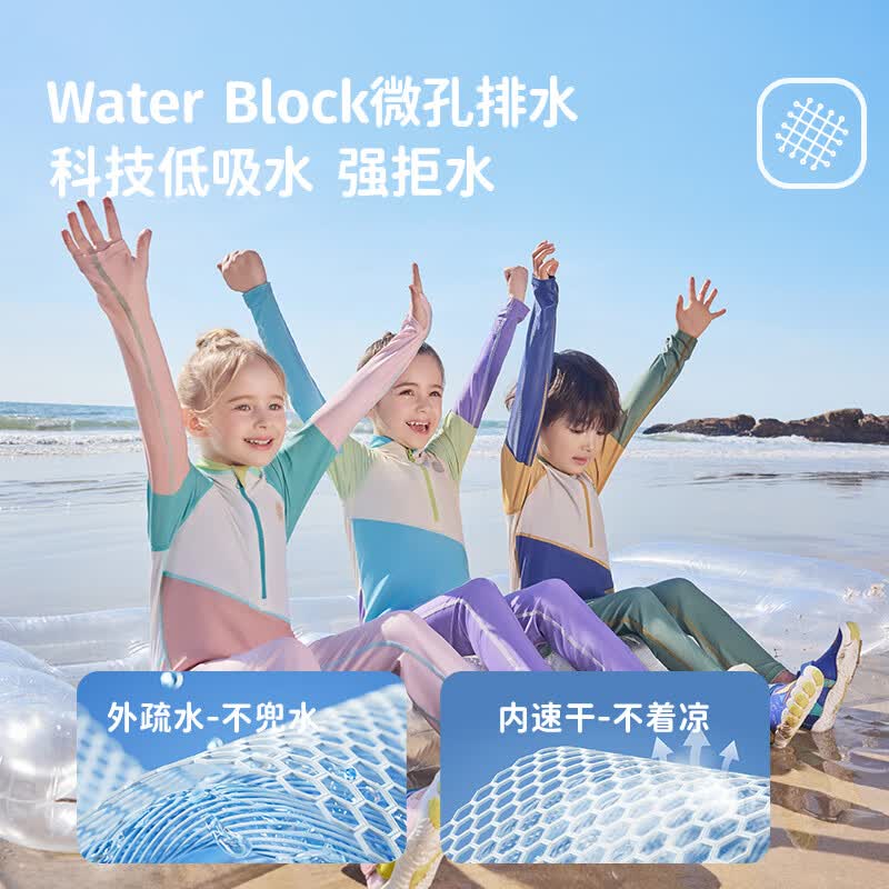 柠檬宝宝儿童泳衣女童男孩宝宝连体防晒衣长袖长裤泳装A类游泳衣 暮光黄绿 120