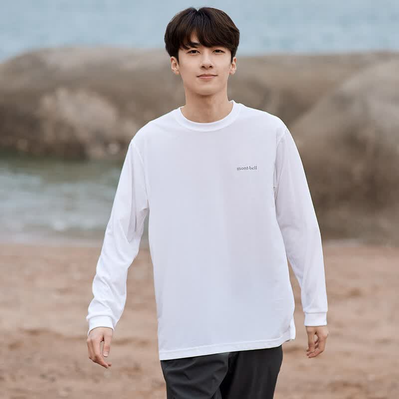 mont·bell 长袖t恤男户外春夏速干透气轻便纯色简约百搭上衣 1114688 WT白色 L