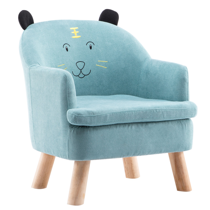 杰尼特 儿童沙发可爱女孩公主宝宝沙发男孩阅读懒人沙发座椅动物卡通沙发 蓝/老虎
