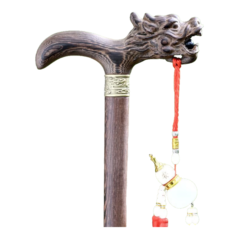 桃園鎮老人拐杖實(shí)木拐杖拐棍雞翅木龍頭拐杖防滑刻字拐棍輕便老年手杖 雞翅木龍頭直桿款 送掛件送四腳墊 適用身高171-180送單腳墊共3只