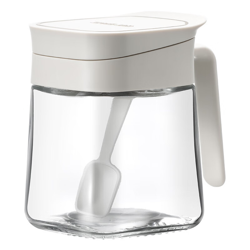 【精选】调料盒油壶套装家用厨房盐罐调味瓶罐玻璃调料瓶收纳盒糖 象牙白【1个】