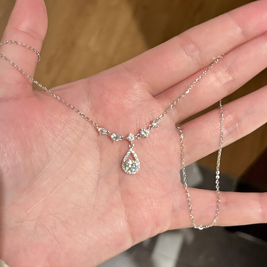鱼人之泪s999纯银项链女超闪轻奢小众精致送女友闺蜜生日礼物 999足银_鱼人之泪项链