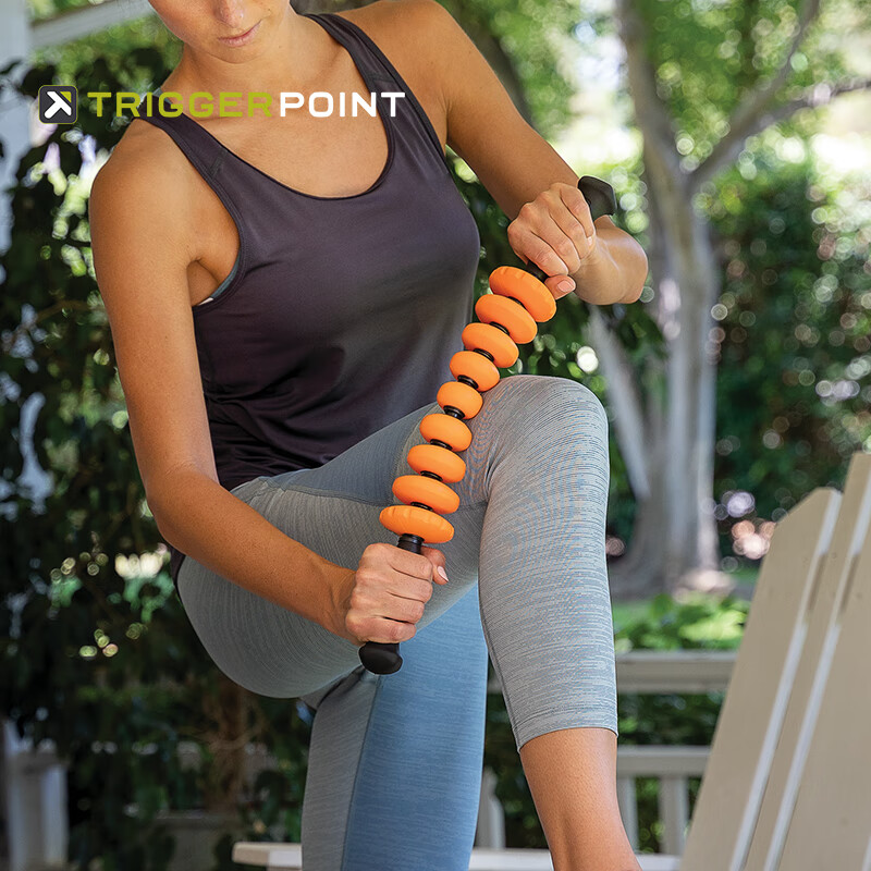 TRIGGERPOINT进口手持按摩棒狼牙棒筋膜肌肉放松滚轴瘦小腿健身运动深度按摩器 缓解酸痛/软硬适中/弹力按摩棒