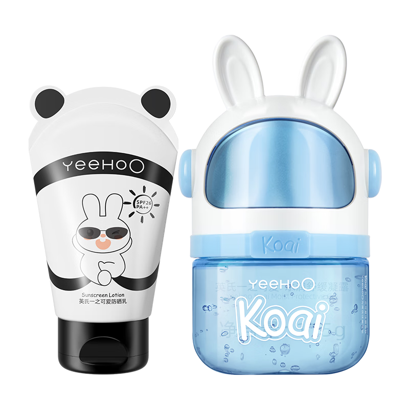 英氏面霜儿童防晒 儿童面霜宝宝面霜晒后舒缓 太空凝露115g+防晒霜25g