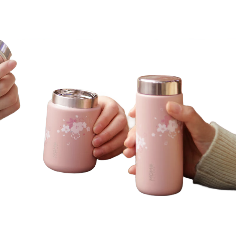 MOMOCONCEPT咖啡杯櫻花迷你保溫杯女士高顏值momo可愛便攜小容量水杯200ml