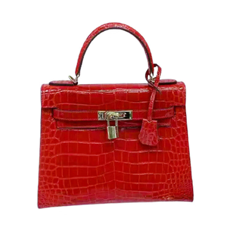 翡拉蒂女士鳄鱼皮手提包 大红色
