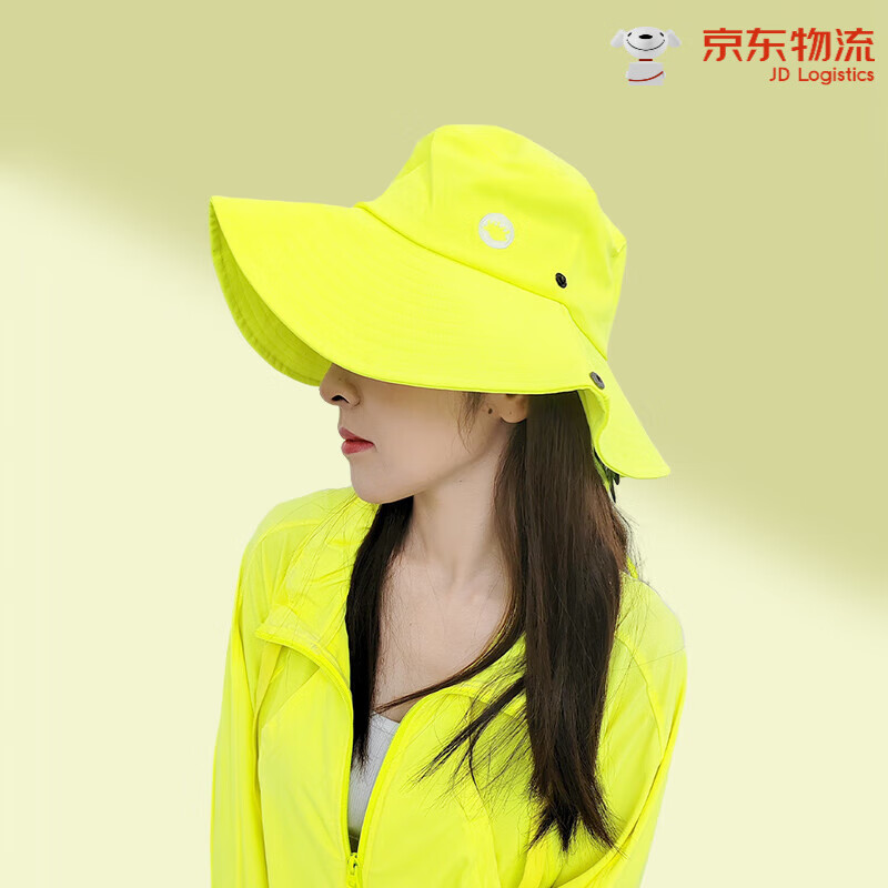 后益（HOII）同款hosea防曬帽夏防風(fēng)繩遮陽(yáng)登山帽旅游戶(hù)外遮陽(yáng)帽 黃色 均碼