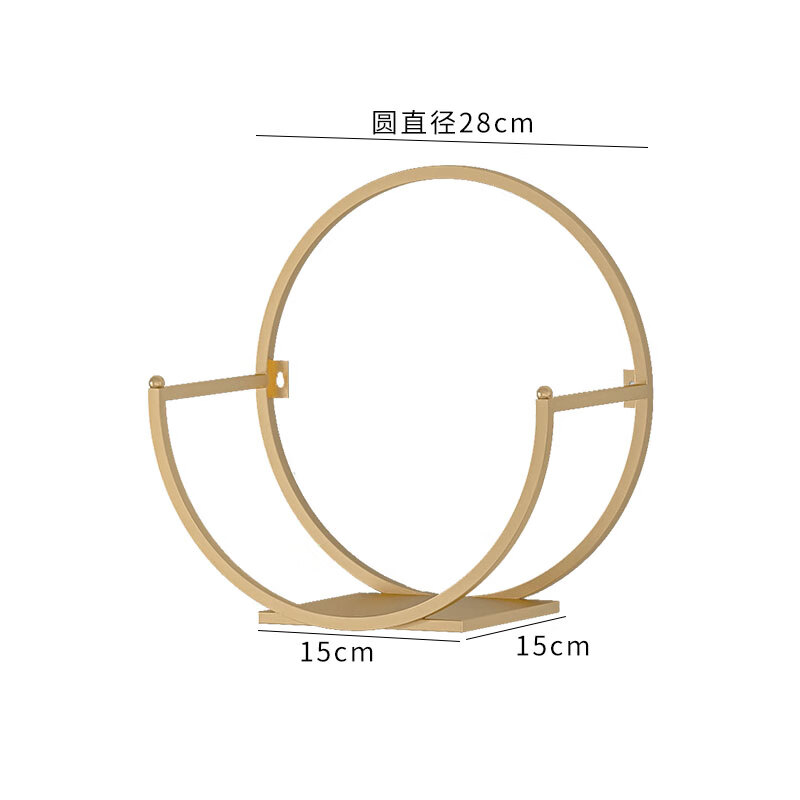 詠幻免打孔簡約陽臺(tái)壁掛式花盆架餐廳墻面花籃架客廳墻上綠蘿一件 大號(hào)B款金色（默認(rèn)打孔