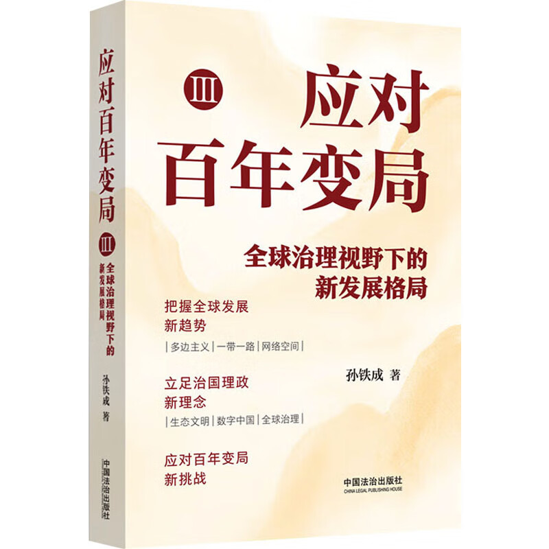 应对百年变局 Ⅲ 全球治理视野下的新发展格局 孙铁成 著 中国法治出版社 书籍 图书