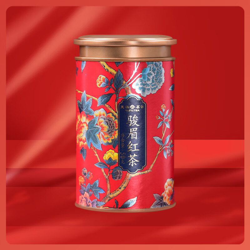 天福茗茶 红茶 武夷山小叶种金骏眉红茶特级50克罐装茶叶自饮