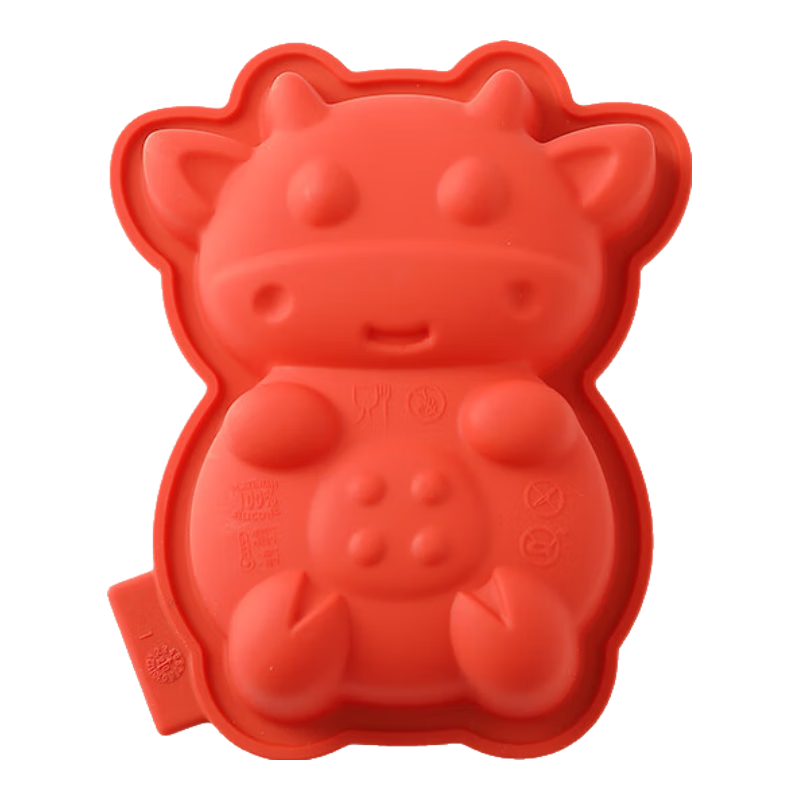 樂葵（Lekue）烘焙蛋糕模具可愛生肖兔牛蛋糕模具迷你蒸烤冷藏慕斯奶凍蛋糕模具 小萌牛1只裝