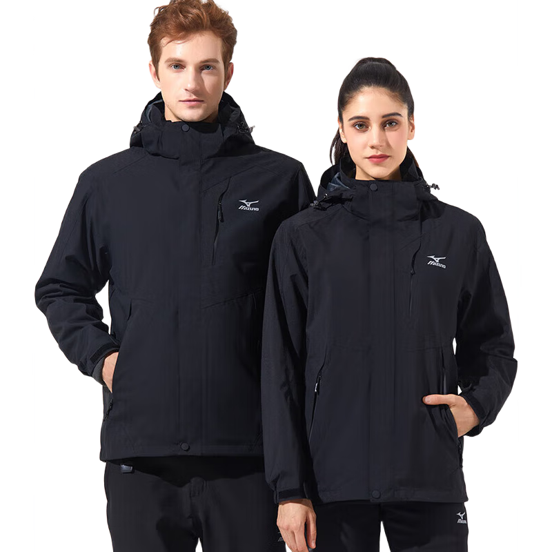 美津浓户外夹克外套男女三合一冲锋衣两件套抓绒保暖防风登山服