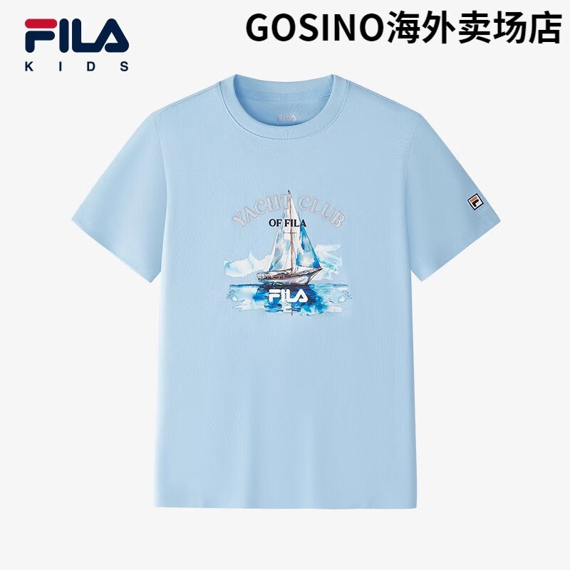 kids斐乐童装男大童短袖t恤2025夏季新款儿童舒适休闲上衣