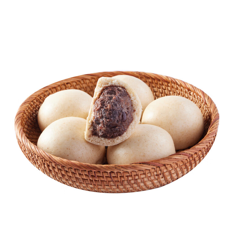 秋小鲜山东0蔗糖全麦红豆沙包子 600g5只 早餐半成品馒头 源头直发包邮