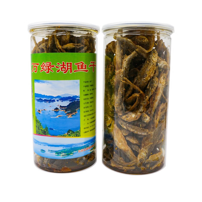 咔芙滋廣東河源特產萬綠湖油炸魚干開罐即食魚仔客家休閑零食香辣酥脆 350g香脆魚仔原味