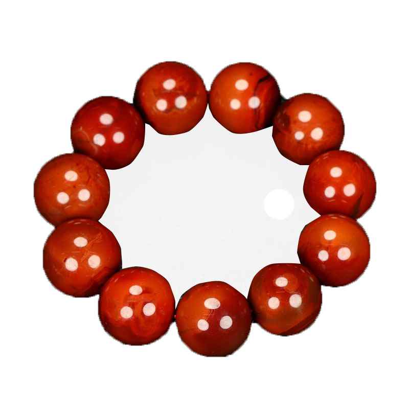 随峰然凉山保山南红玛瑙原石手串手链火焰纹15 18 20 21 25mm男款d d