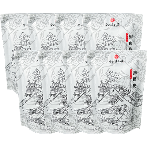 令氏家外家搟面皮涼皮315g*8袋 陜西特產(chǎn)寶雞岐山搟面皮正宗紅油面皮 帶調(diào)料 6袋/有調(diào)料有面筋【再送2袋】