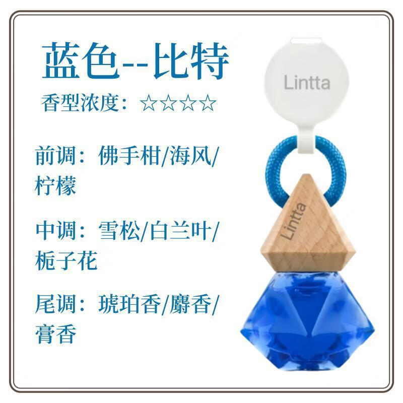 LINTTA朗汽车香水挂件车载香薰香水挂饰车内香氛装饰用品汽车摆件 【晶钻】蓝色-比特 爆款推荐