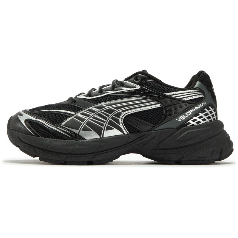 彪馬（PUMA）Y2K銀色增高老爹鞋銀翼鞋男女冬厚底鞋VELOPHASIS 406204 黑色-銀色-迷霧灰-02 44