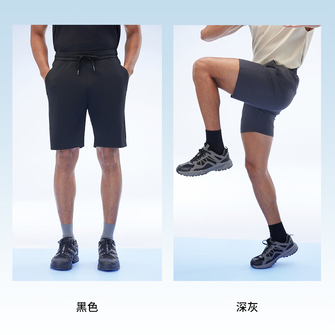 90分夏新款运动户外休闲裤通勤跑步显瘦弹力舒适拉链透气凉感短裤 深灰 2XL