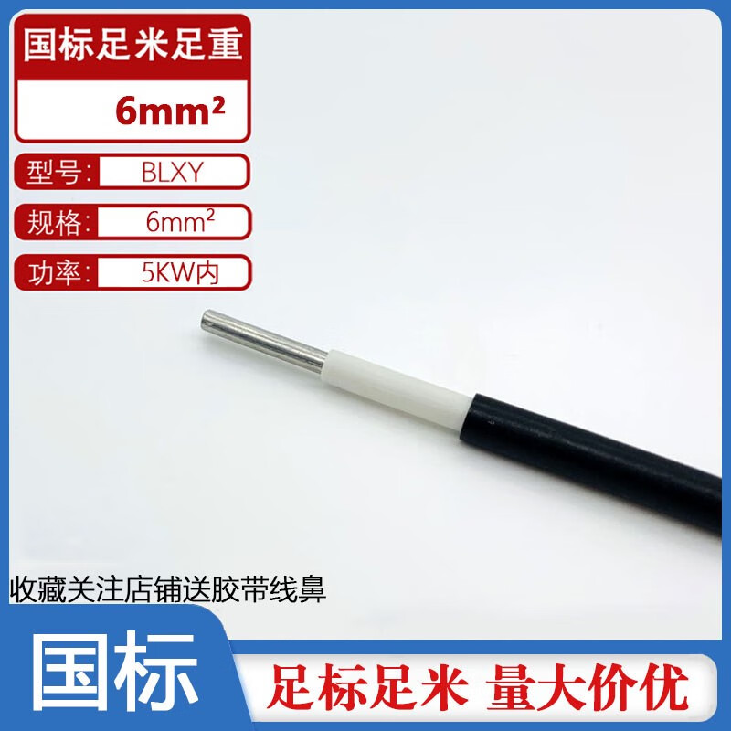 利路通国标铝芯电线6/10/16/25/35/50/70方双层护套线室外地埋架空铝线 国标6平方单芯架空地埋线 30m