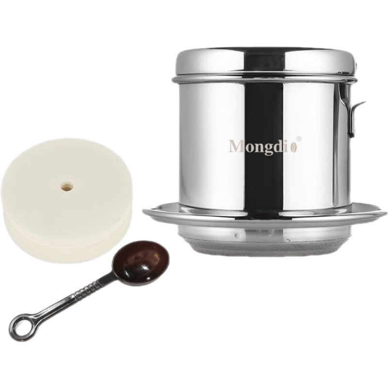 Mongdio【新品】越南咖啡壺手沖濾杯套裝滴漏壺咖啡滴滴壺過濾器具 越南壺(送濾紙100片+量勺)