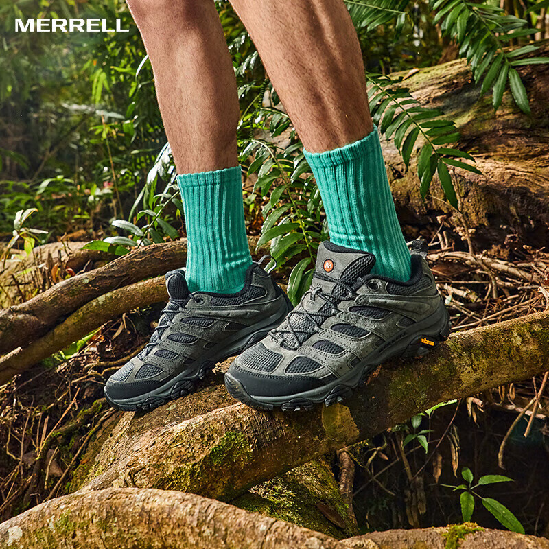 迈乐（Merrell）官方店男女款户外登山徒步鞋减震MOAB 3迈越者轻量防滑耐磨透气 J035881黑灰（男） 42