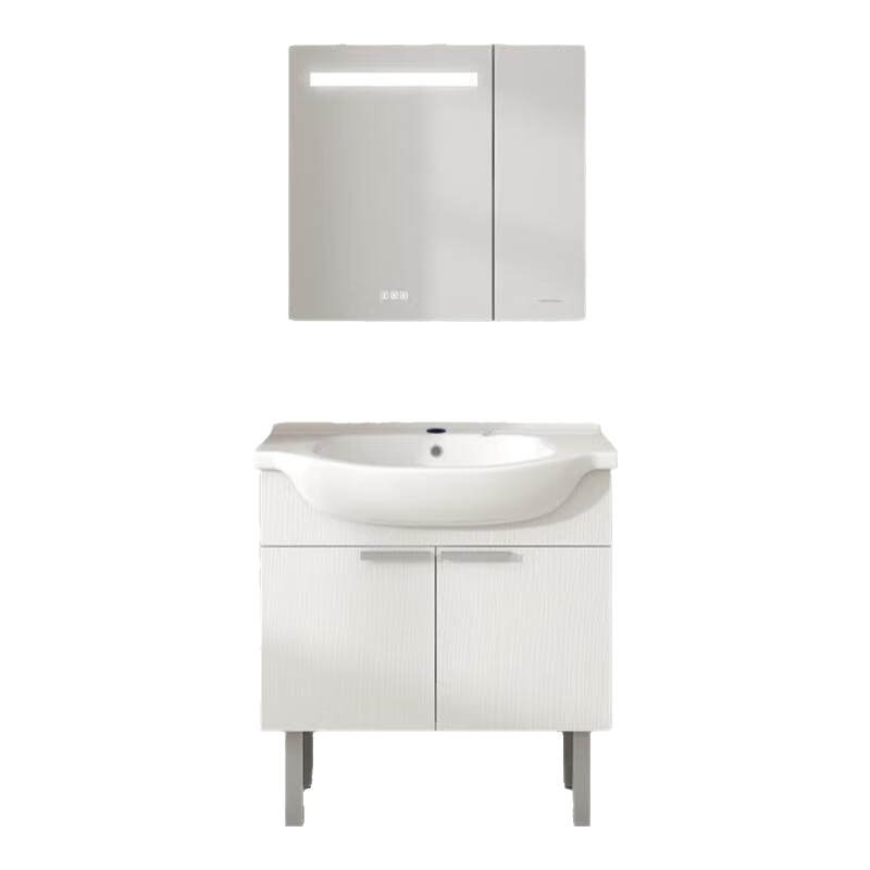 美標(biāo)陶瓷一體大肚盆大容量智能鏡柜環(huán)保實(shí)木防潮浴室柜組合陽(yáng)臺(tái)用 80cm浴室柜+70cm電子鏡柜