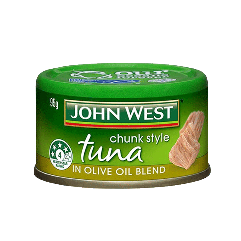 西部約翰（JOHN WEST）原裝進口金槍魚罐頭吞拿魚休閑零食熟食即食橄欖油浸方便速食 橄欖油浸 金槍魚罐頭95g