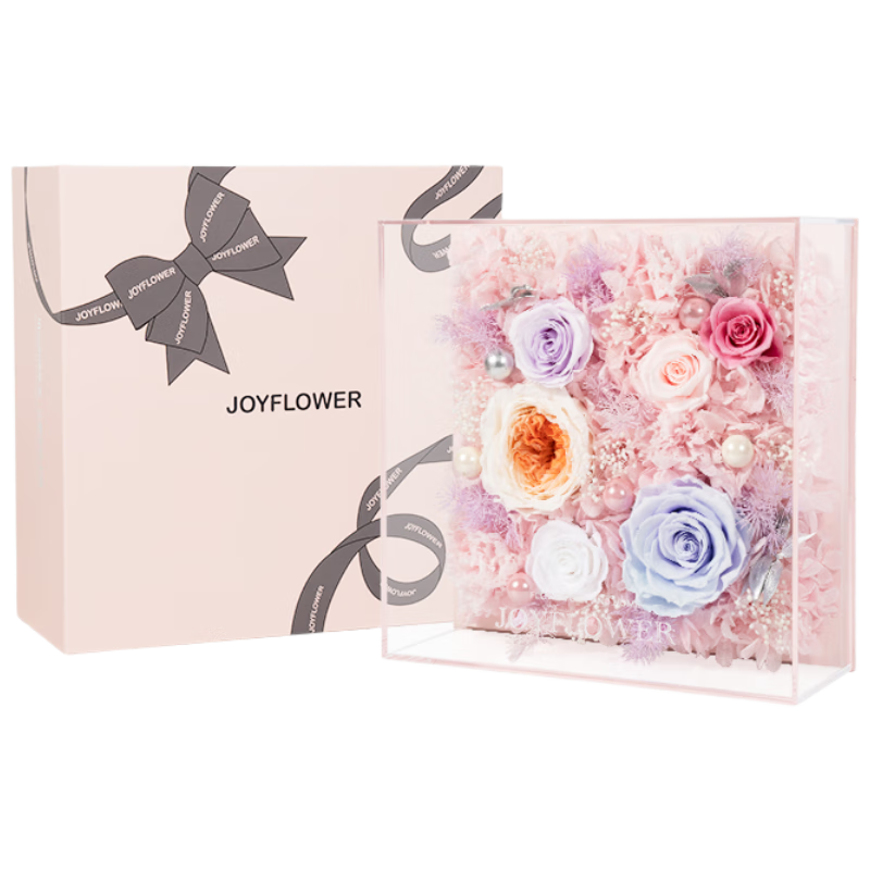 JoyFlower永生花康乃馨玫瑰花擺件生日禮物高級感七夕情人節送女生朋友實(shí)用