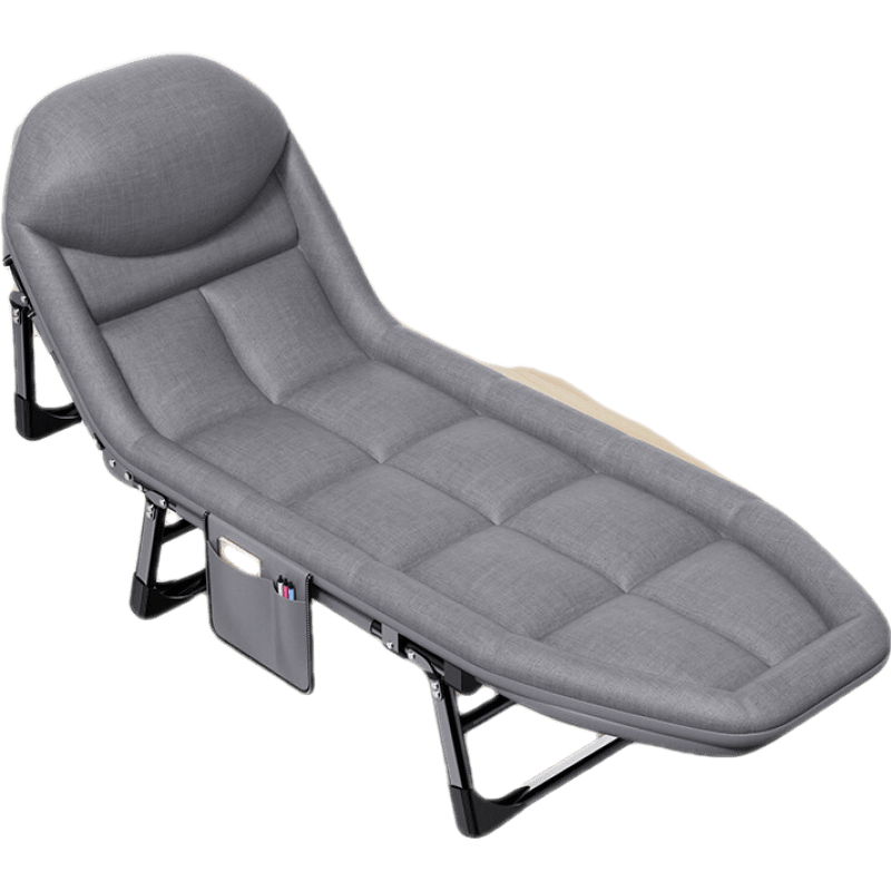 古达 家用午休折叠床美式三折床办公室躺椅便携睡觉神器单人行军床 美式床典雅灰(加长200CM)手机置物袋/防尘罩