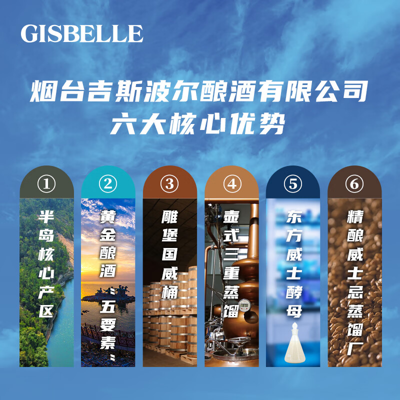 吉斯波尔43度国产山崳东方泥煤香调和威士忌三重蒸馏无焦糖色700ml礼盒装