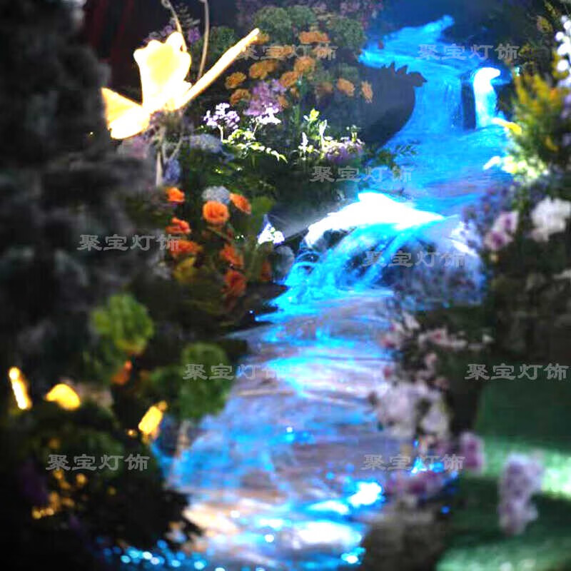 光纖燈流水瀑布燈潛水拍照水下攝影燈光裝飾燈園林景觀纖維導(dǎo)光燈 0.75光纖1200根2米長/通體光纖/