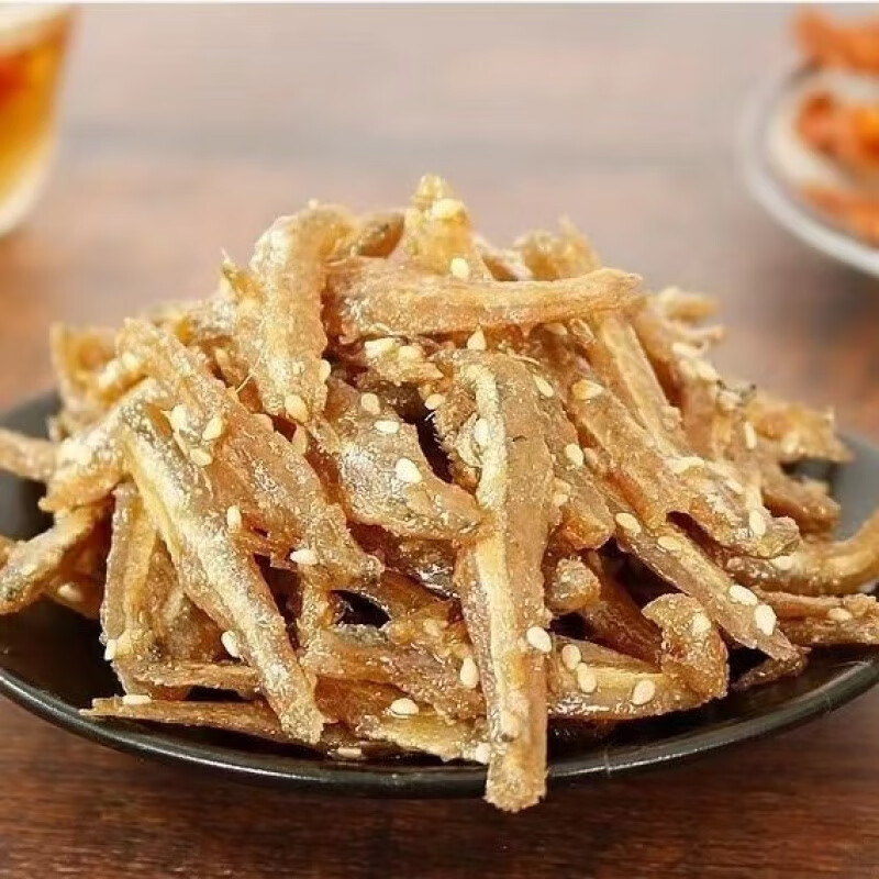 750g原味银鱼仔北海特产蜜汁芝麻银鱼休闲即食不辣鱼干鱼片仔250g 原味银鱼仔250g*1袋