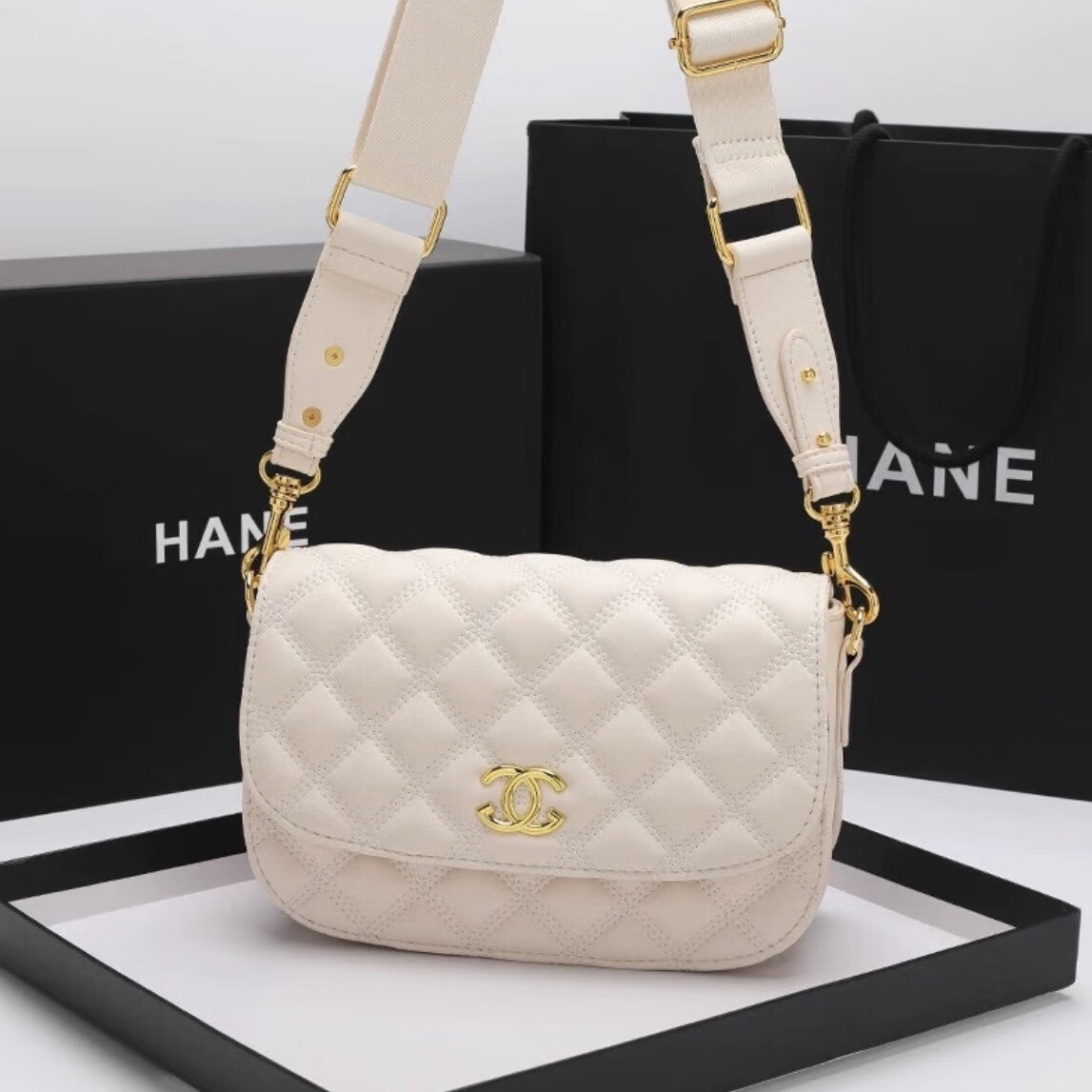 香奈小香儿包包女包新款时尚高端小香风女士单肩斜挎包百搭520情人节礼物 黑色专柜礼盒装