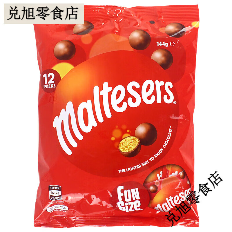 麦提莎（Maltesers）港版Maltesers/麦提莎麦丽素465g牛奶巧克力夹心圣诞礼物休闲零食 牛奶巧克力144g*1袋