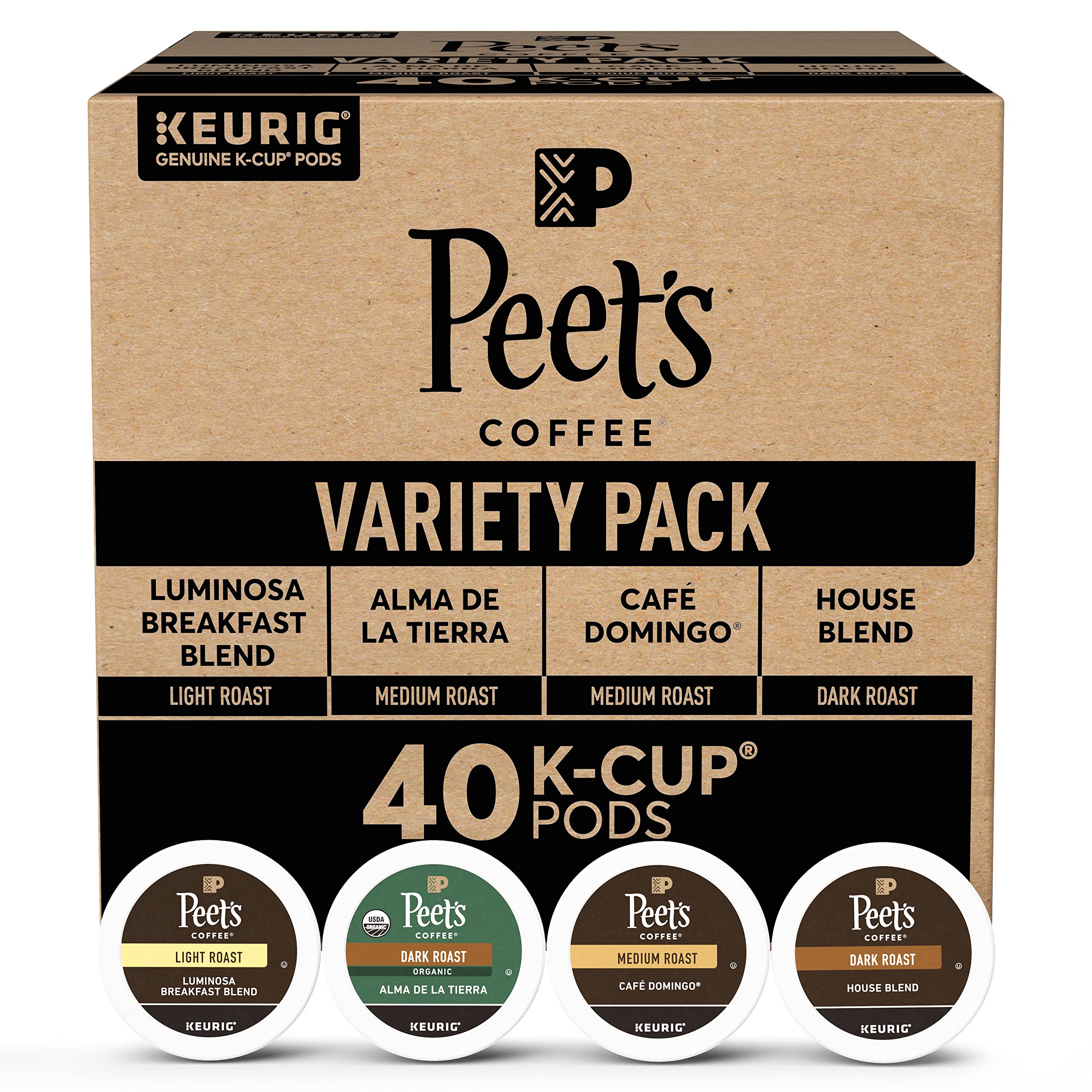 皮爷咖啡Peet's Coffee 咖啡胶囊和咖啡荚 浅烘焙 混合口味 40粒